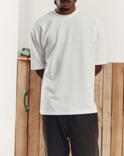 Remera oversize manga ranglan blanca