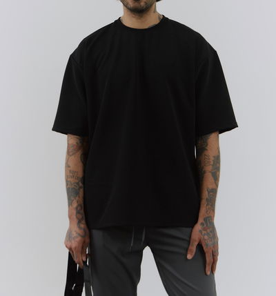 Remera overzise ottoman negra