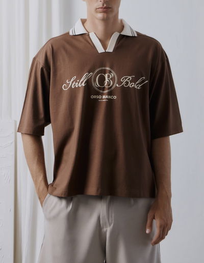 Chomba marrón boxy fit