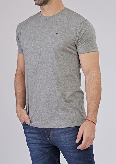 Remera básica gris melange