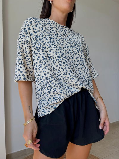 Remera estampada azul