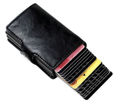 Tarjetero doble cuero sintetico