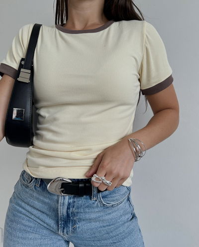 Remera morley bicolor amarilla