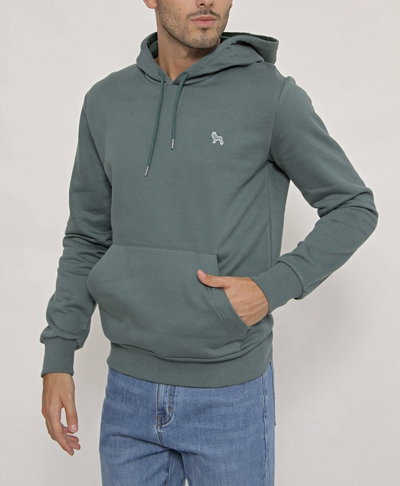 Buzo canguro de frisa verde pino P1803