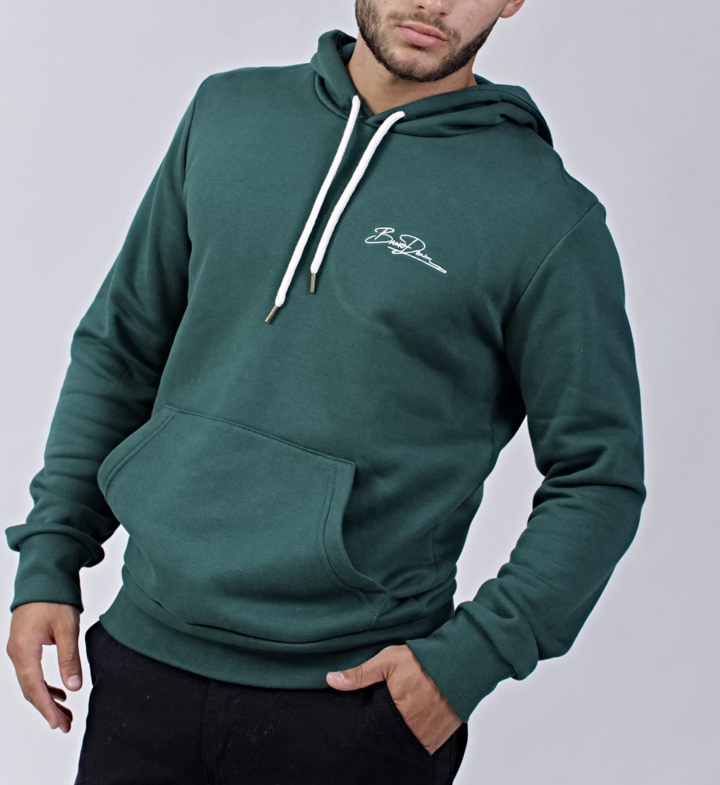 Buzo canguro de frisa verde | DACAR Indumentaria
