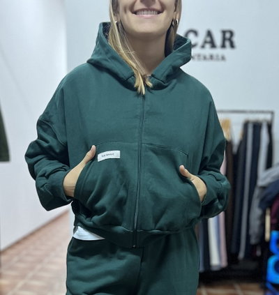 Campera over frisada verde