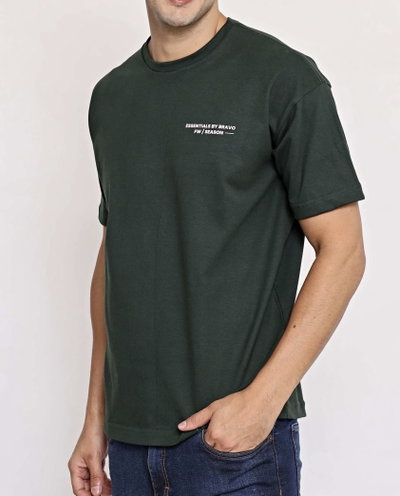 Remera oversize algodón 16/1 verde pino