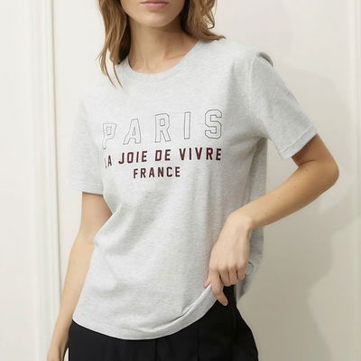 Remera de algodón gris 