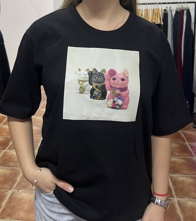 Remera boxy estampada
