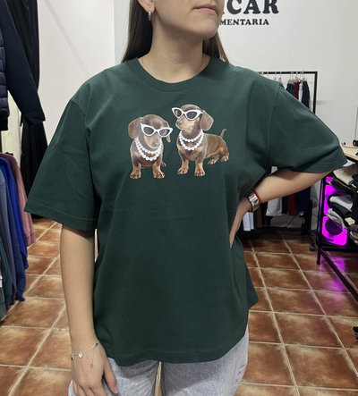 Remera boxy estampada 