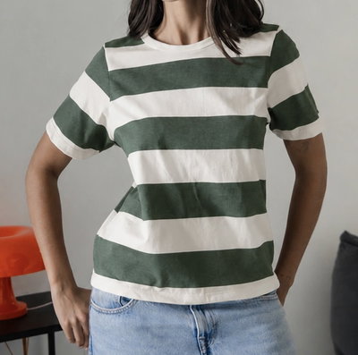 Remera rayada verde