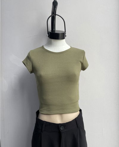 Remera ribb brush verde oliva