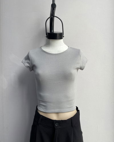 Remera ribb brush gris