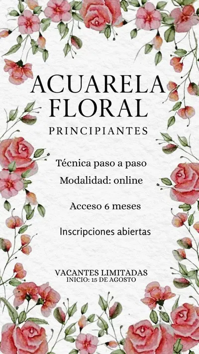 Acuarela Floral - Principiante (pre compra)