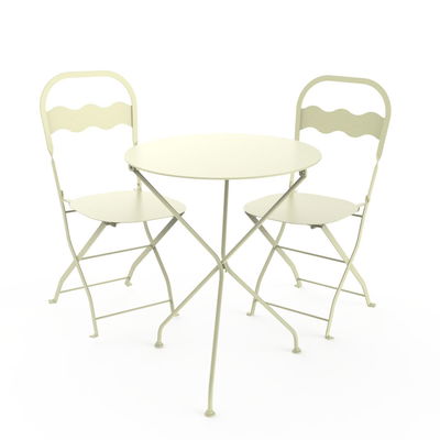 Juego plegable de mesa redonda de 60cm y dos sillas 