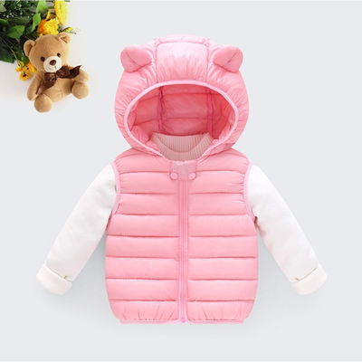 Chaleco Puffer Osito Rosa