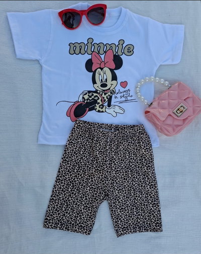 Conjunto Minnie Print Glitter