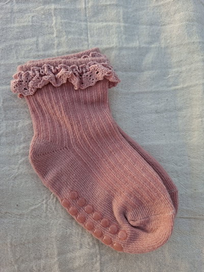 Medias Puntilla Rosa Viejo 1-2 años