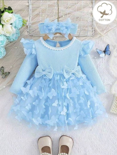 Vestidos Mariposas Celestes 12-18 meses