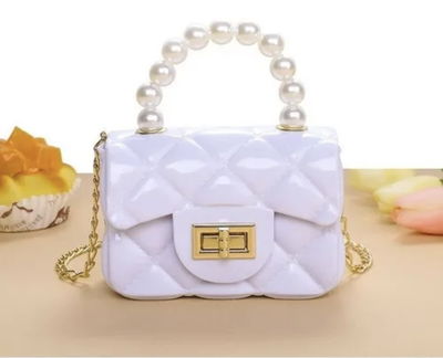 Cartera Perlas Blanca 