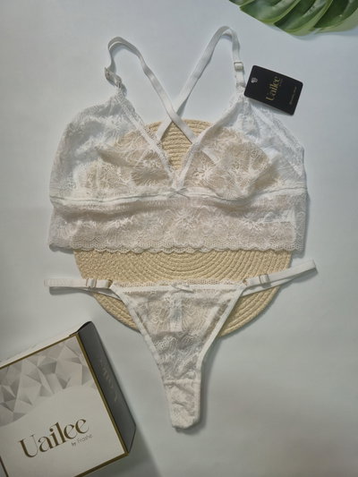 Conjunto de encaje Blanco - Uailee 