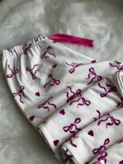 Pantalón plush - Moño Blanco.