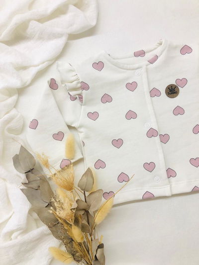 CAMPERA CORAZONES ROSA