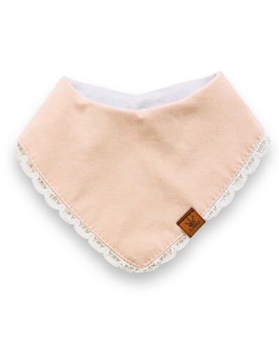 BANDANA COMBINADA ROSA PALIDO/CREMA CON PUNTILLA