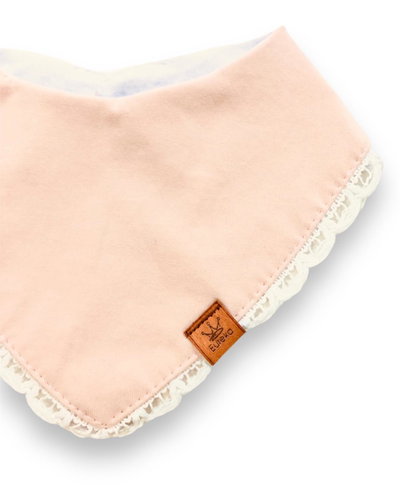 BANDANA COMBINADA ROSA PALIDO/CREMA CON PUNTILLA