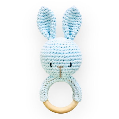 JUEGO DE CONEJITOS CELESTE 32 CM Y 21 CM