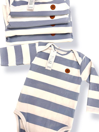 BODY RAYADO CELE Y BLANCO