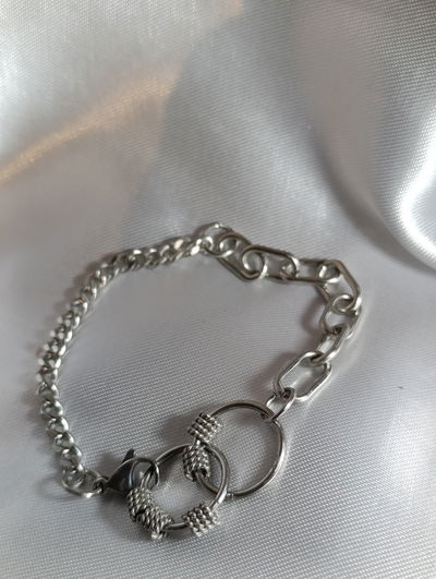 Pulsera acero quirúrgico doble anillo
