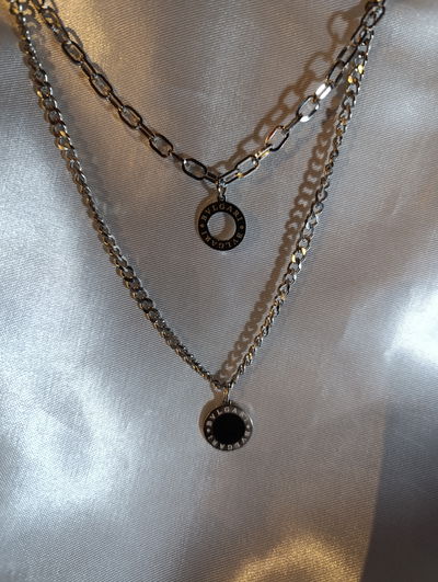 Collar acero quirúrgico bulgari doble