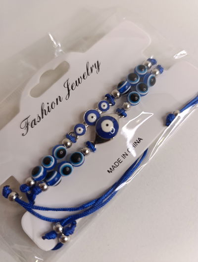 Pulsera para compartir azul ojo turco