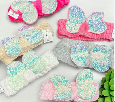 Vincha moño con lentejuelas 