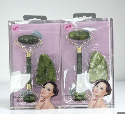 Set piedra jade rodillo + piedra guasha