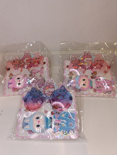 Set labubu anteojos + colitas + reloj
