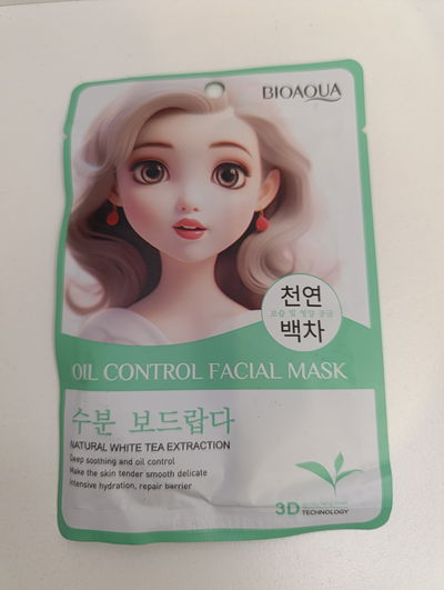 Mascarilla Facial BIOAQUA de Control de Grasa con Té Blanco Natural