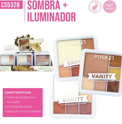 Paleta sombra+ iluminador pink 21 vanity