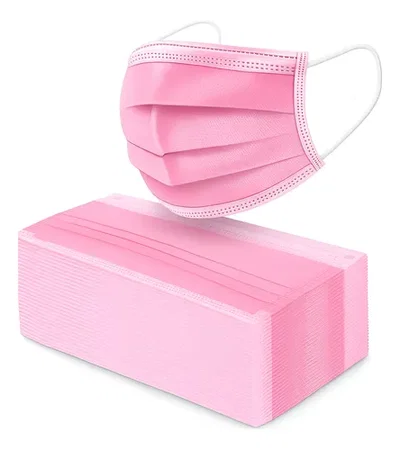 Barbijos descartables rosa pack x10