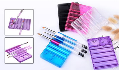 Paleta mezcladora más porta pincel (único color CLEAR)