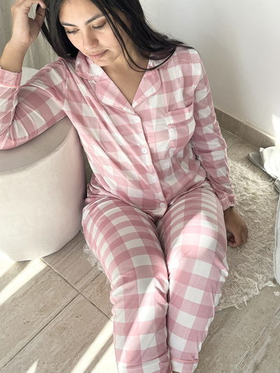 Pijama Cuadrados Rosa