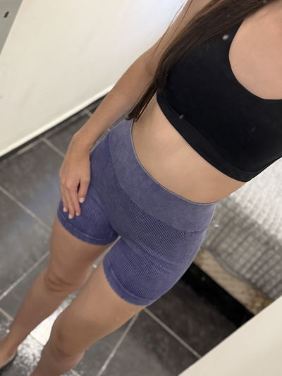 Calza Corta Bershka (Con Frunce) Violeta