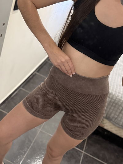 Calza Corta Bershka (Con Frunce) Marrón