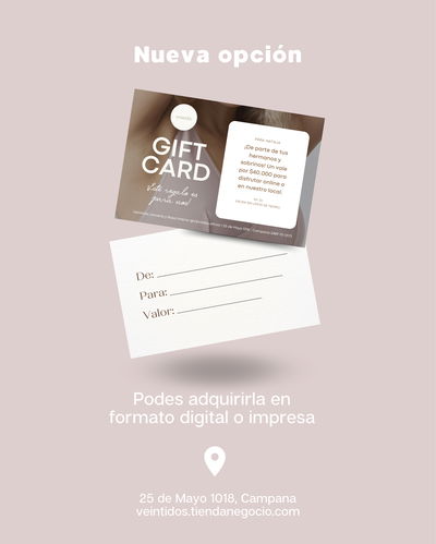 Gift Card ( DIGITAL o IMPRESA )
