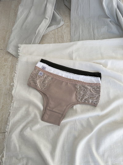 Pack x3 Culotte Vedetina Aletas Puntilla (A)