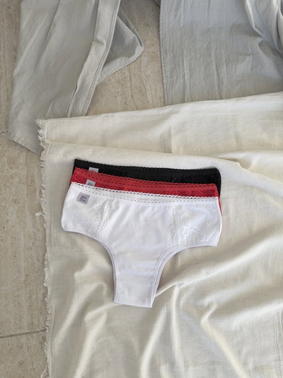 Pack x3 Culotte Vedetina Aletas Puntilla (C)