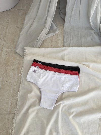 Pack x3 Culotte Vedetina Aletas Puntilla (C)