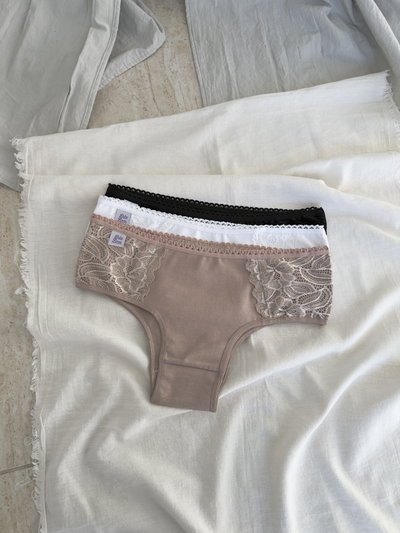 Pack x3 Culotte Vedetina Aletas Puntilla (A)