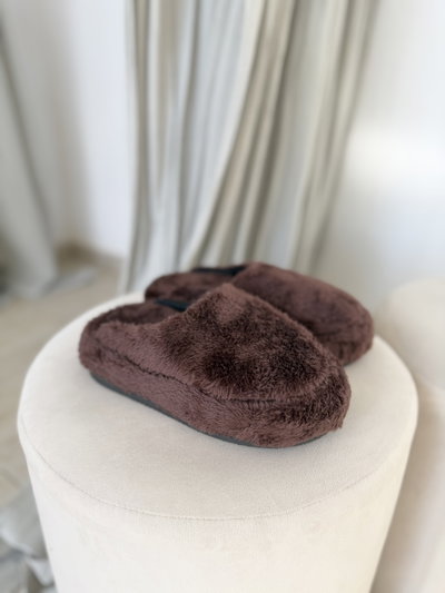 Pantuflas Corderito de Mujer Chocolate
